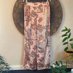 Rachel Zoe Floral Paisley Satin Pants NWT